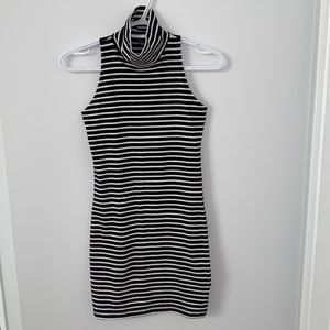 Forever 21 Striped High Neck Mini Dress-Size small